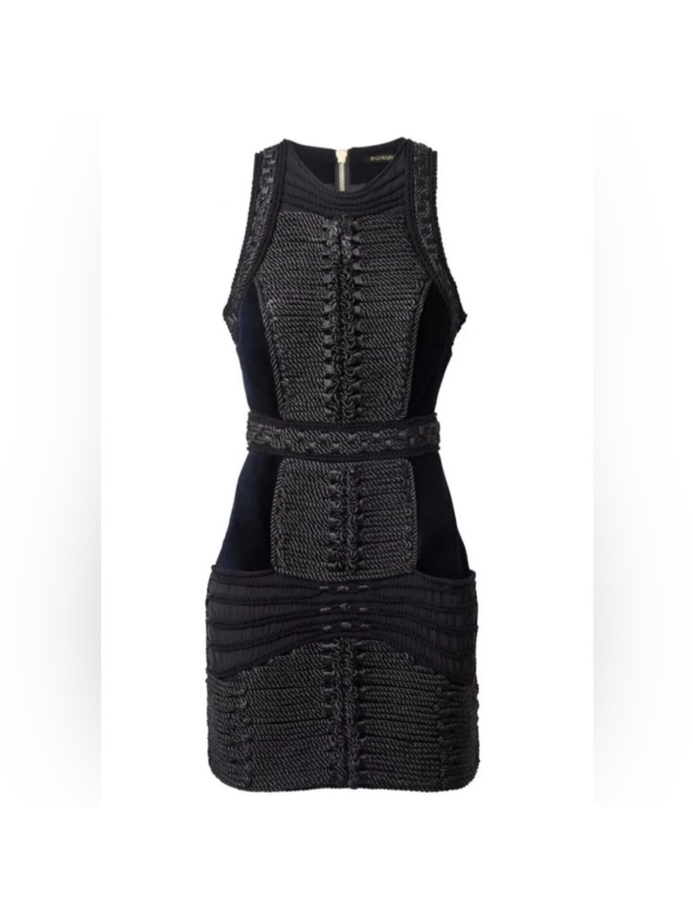 NWT Limited Edition Balmain Embroidered Velvet Mini Dress